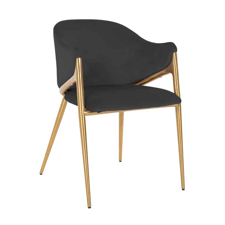Product photograph of Richmond Interiors Gwen Antraciet Velvet Chair from Olivia's