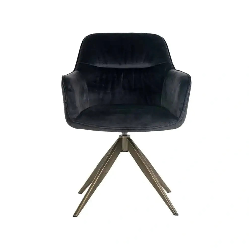 Product photograph of Richmond Interiors Aline Antraciet Velvet Swivel Chair from Olivia's