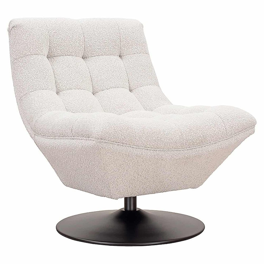 Richmond Interiors Sydney Swivel Chair In White Boucl