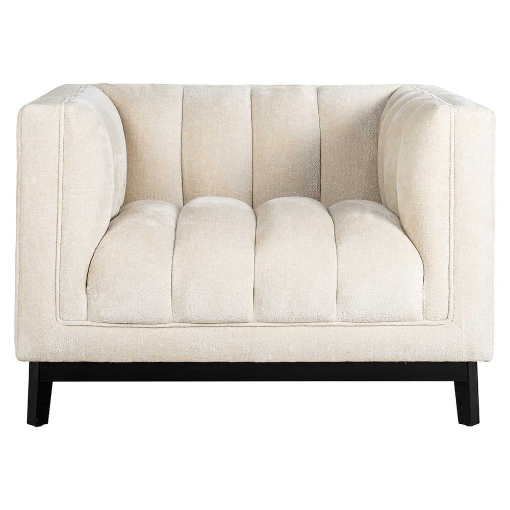 Product photograph of Richmond Interiors Beaudy Armchair In White Chenille from Olivia's.