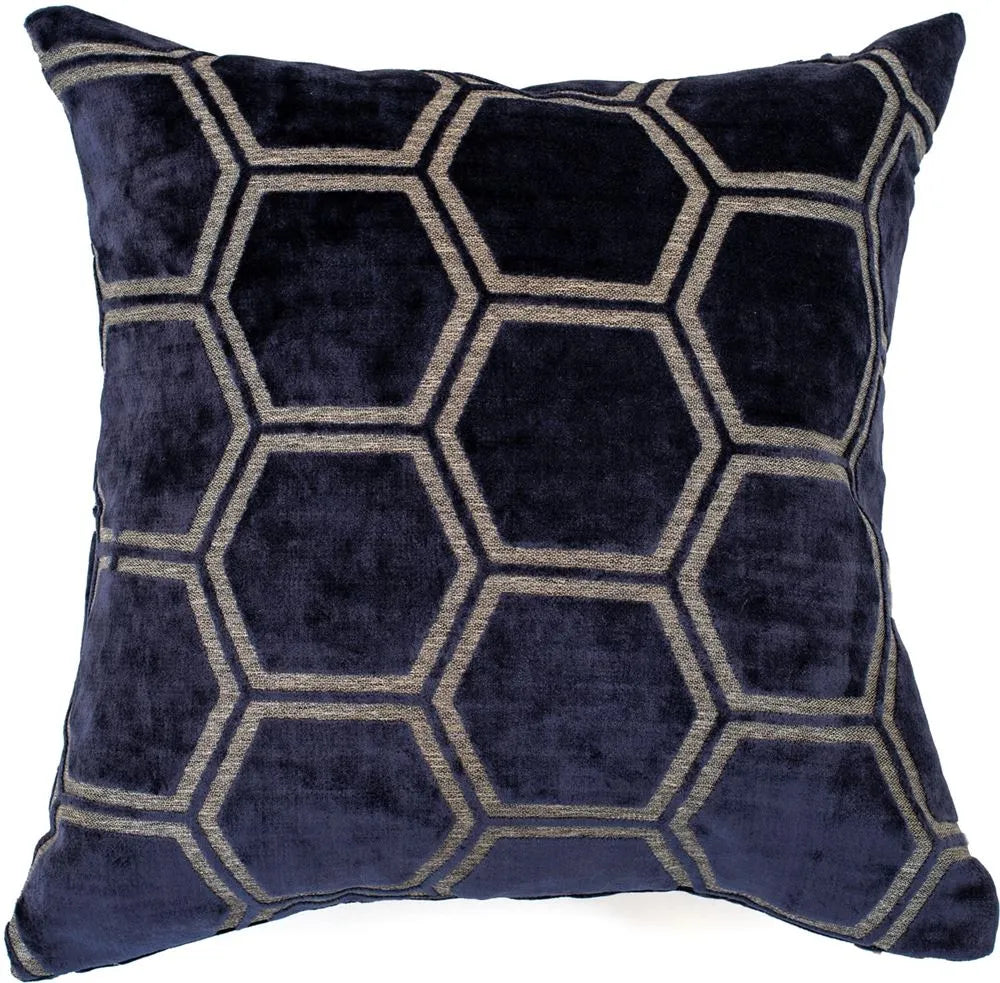 Product photograph of Malini Ivor Cushion In Navy from Olivia's