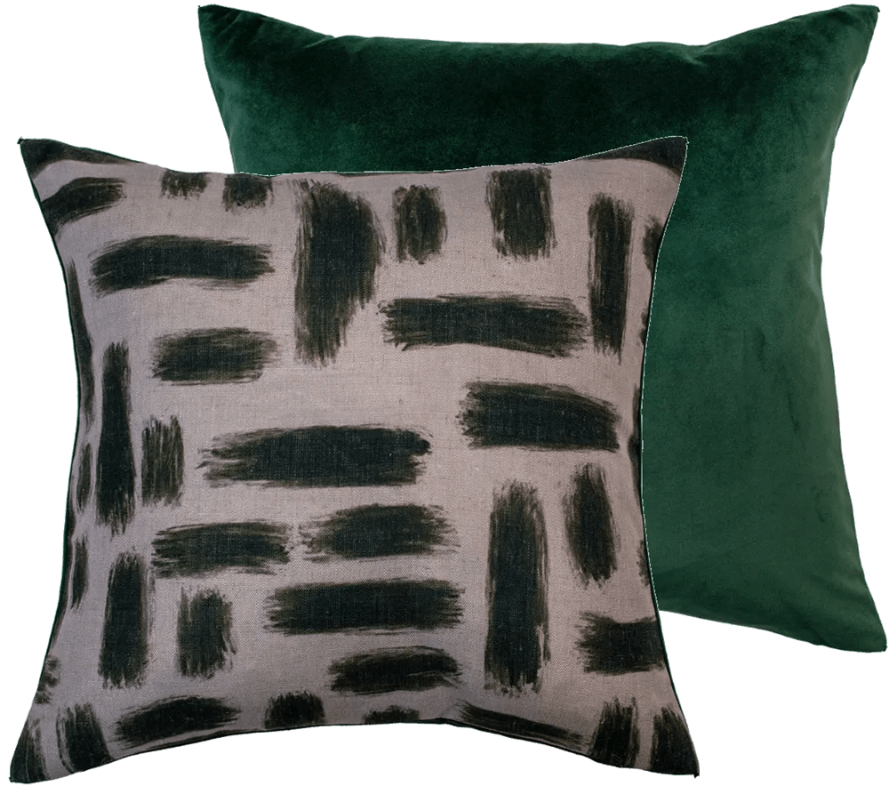 Product photograph of Malini Kentish Cushion In Olive from Olivia's