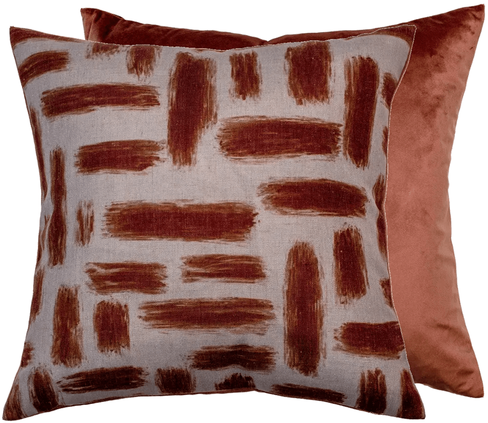 Product photograph of Malini Kentish Cushion In Rust from Olivia's