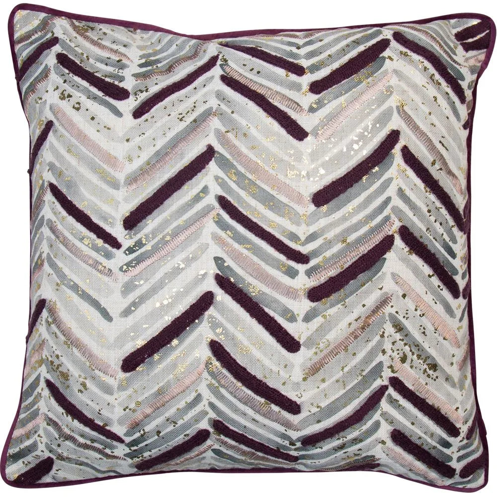 Product photograph of Malini Verdi Cushion In Aubergine from Olivia's