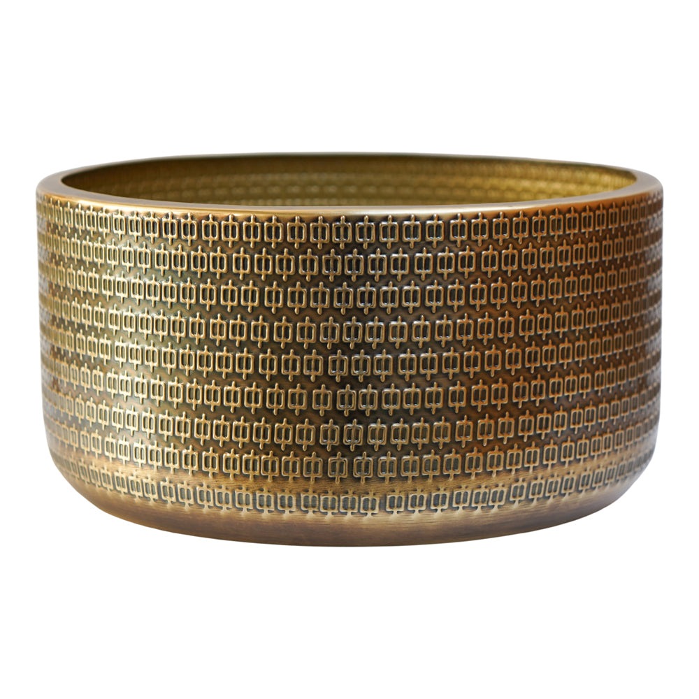 Product photograph of Ivyline Solis Embossed Bowl In Gold Outlet from Olivia's