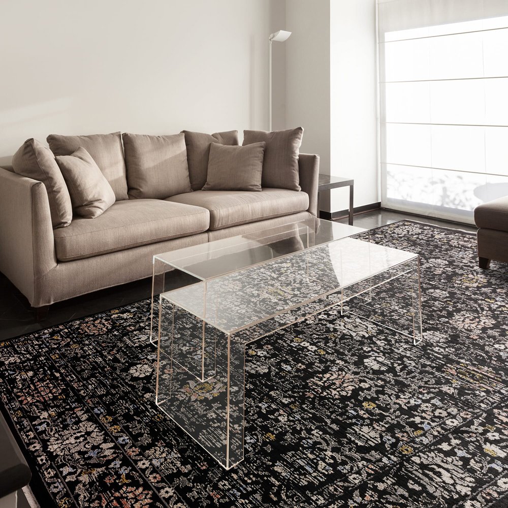 Product photograph of Asiatic Carpets Sovereign Rug Black Vintage Floral 240x330cm from Olivia's.