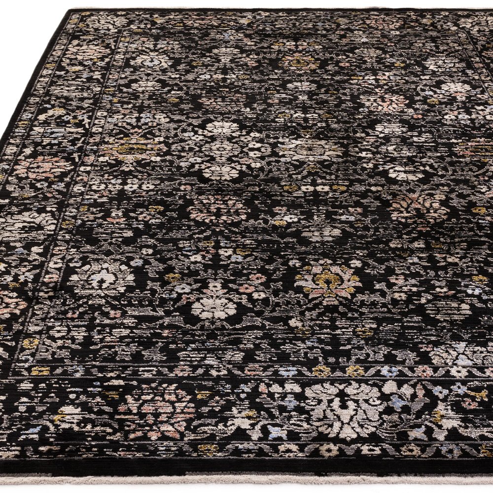 Product photograph of Asiatic Carpets Sovereign Rug Black Vintage Floral 160x240cm from Olivia's.