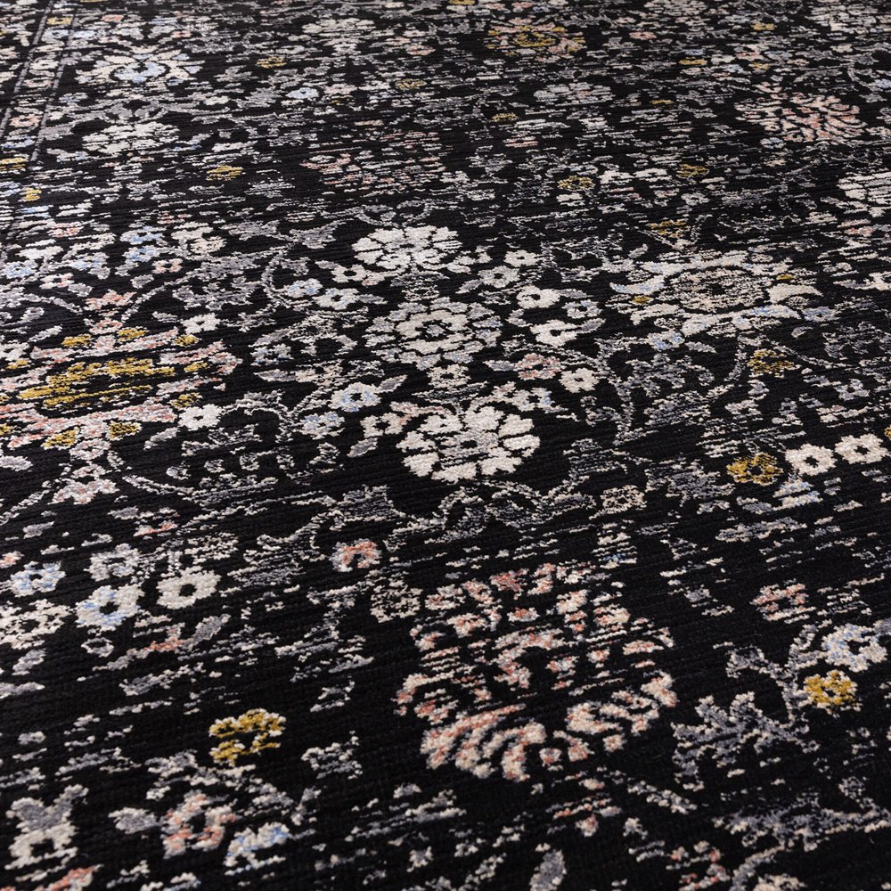 Product photograph of Asiatic Carpets Sovereign Rug Black Vintage Floral 160x240cm from Olivia's.