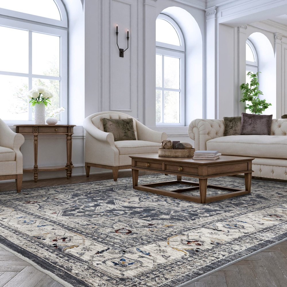 Product photograph of Asiatic Carpets Sovereign Rug Charcoal Medallion 240x330cm from Olivia's.