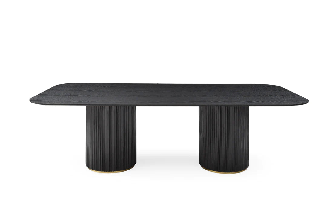 Product photograph of Tommy Franks Lantine Oak Dining Table In Black from Olivia's
