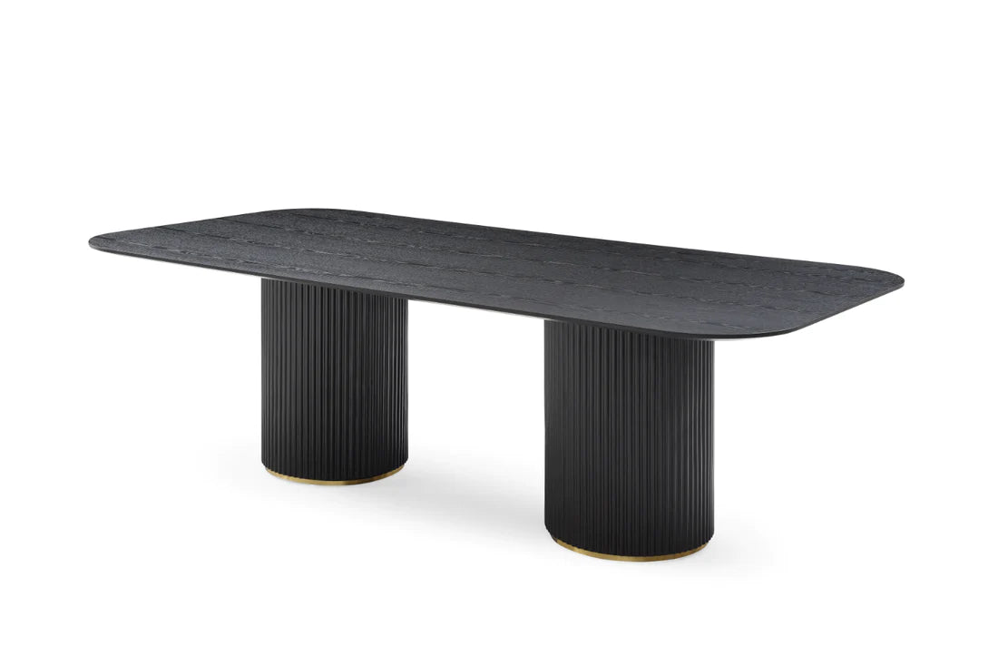 Product photograph of Tommy Franks Lantine Oak Dining Table In Black from Olivia's.