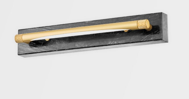 Product photograph of Hayden 1 Light Wall Sconce - Aged Brass from Olivia's.