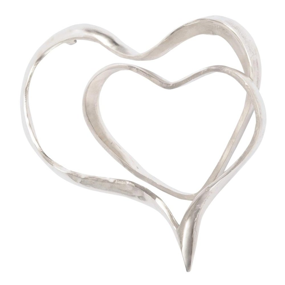 Libra Interiors Abstract Heart Wall Sculpture In Silver Outlet