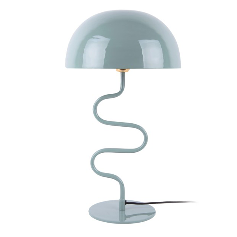 Leitmotiv Pair Of 2 Enamel Twist Table Lamps In Misty Blue