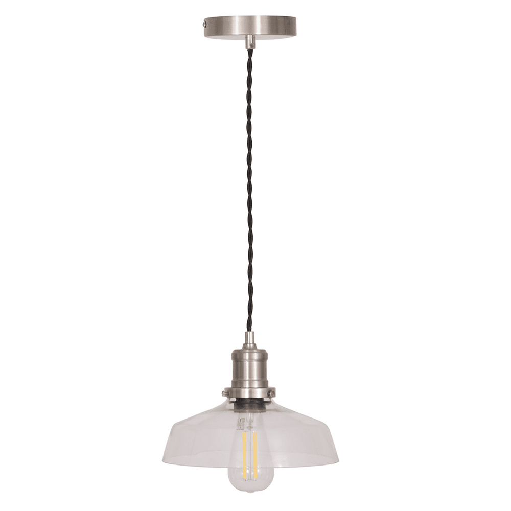 Product photograph of Garden Trading Hoxton Satin Nickel Pendant Light from Olivia's