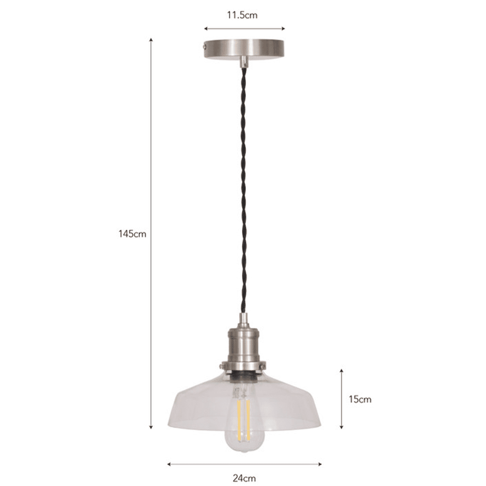 Product photograph of Garden Trading Hoxton Satin Nickel Pendant Light from Olivia's.