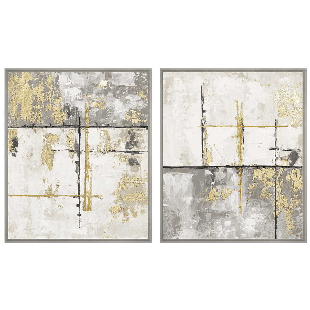 Product photograph of Quintessa Art Set Of 2 Colleir Hand Painting 104 X 84cm from Olivia's