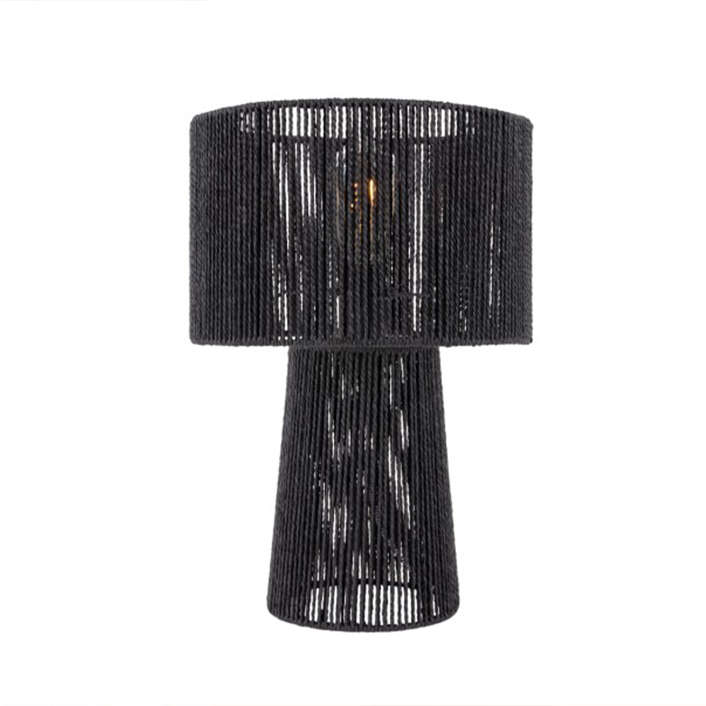 Leitmotiv Pair Of 2 Paper Rope Forma Pin Table Lamps In Black