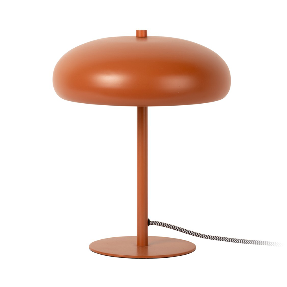 Leitmotiv Pair Of 2 Iron Shroom Table Lamps In Burned Orange