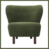 LIBRA INTERIORS LEWIS WINGBACK OCCASIONAL CHAIR IN HUNTER GREEN BOUCLE