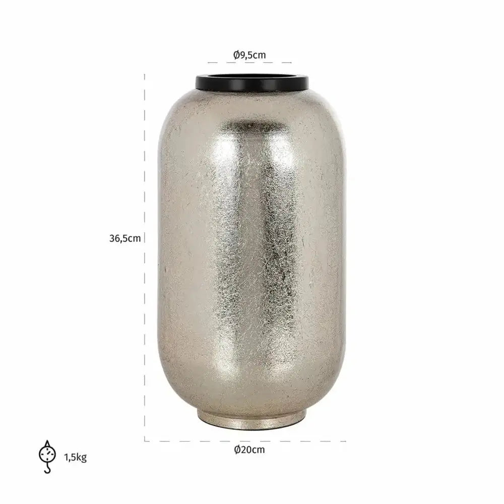 Product photograph of Richmond Interiors Vesna Vase In Silver Large from Olivia's.