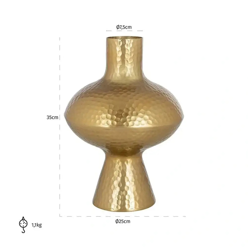 Product photograph of Richmond Interiors Caitlyn Vase In Gold Small from Olivia's.