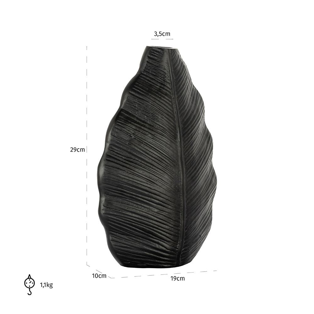 Product photograph of Richmond Interiors Willow Vase Black Small from Olivia's.
