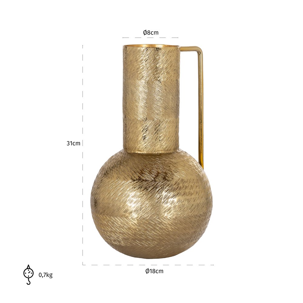 Product photograph of Richmond Interiors Vase Leia Small Gold from Olivia's.