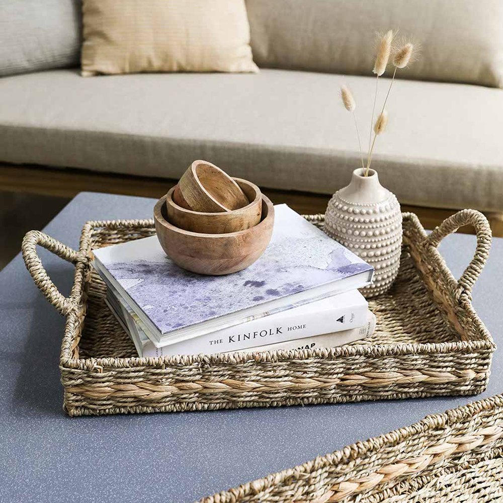 Product photograph of Garden Trading Bayford Woven Tray Set Of 2 Natural from Olivia's.