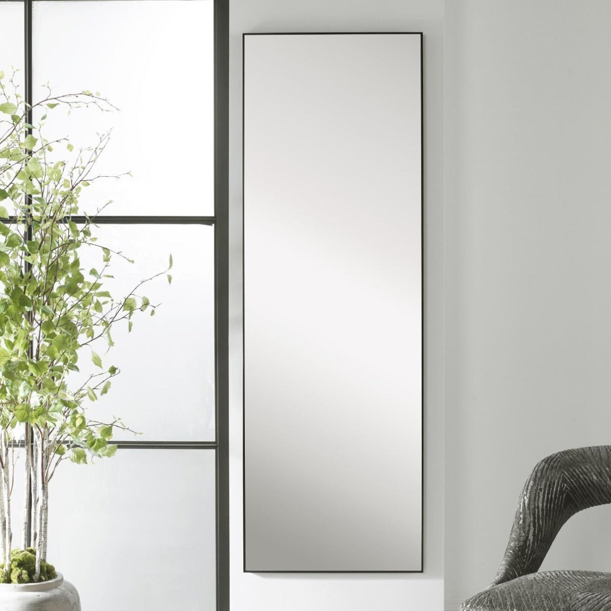 Product photograph of Slim Frame Tall Mirror - Black from Olivia's.