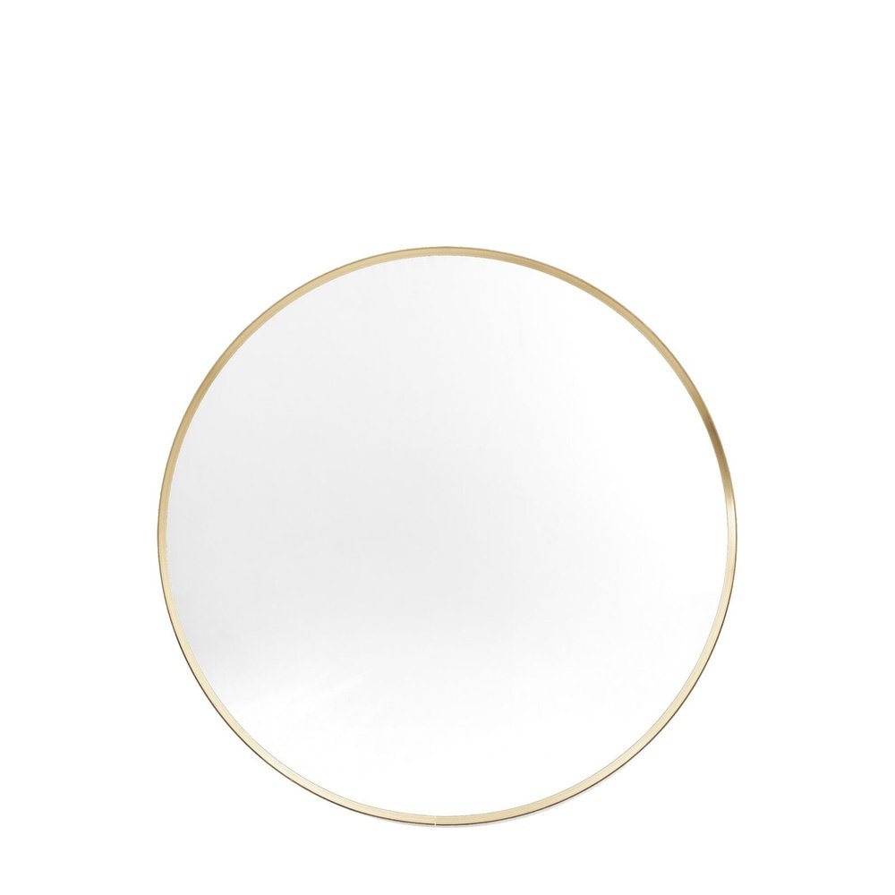 Product photograph of Gallery Interiors Aegis Small Round Mirror In Gold from Olivia's