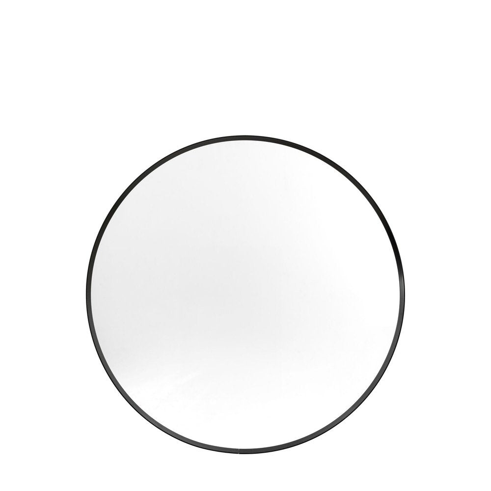 Product photograph of Gallery Interiors Aegis Small Round Mirror In Black from Olivia's