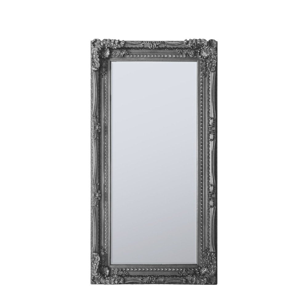 Product photograph of Gallery Interiors Carved Louis Leaner Mirror In Silver from Olivia's