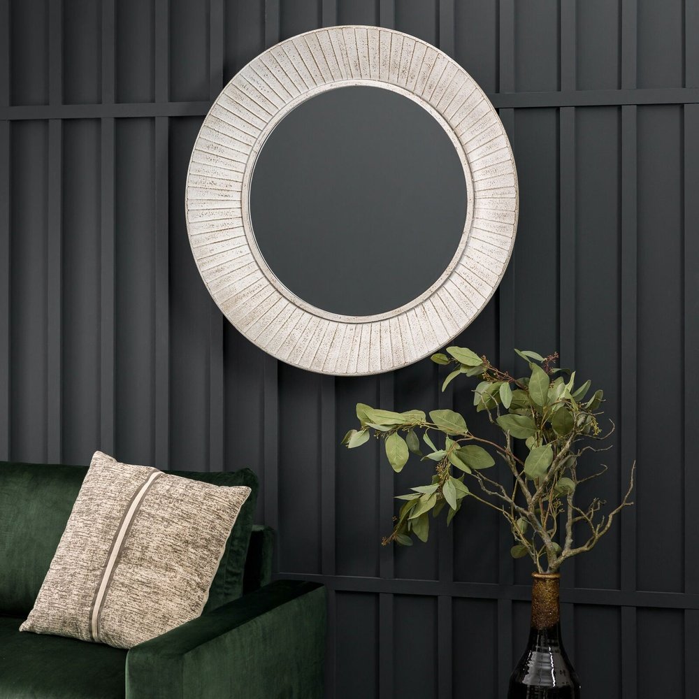 Product photograph of Gallery Interiors Ramlia Mirror In White from Olivia's.