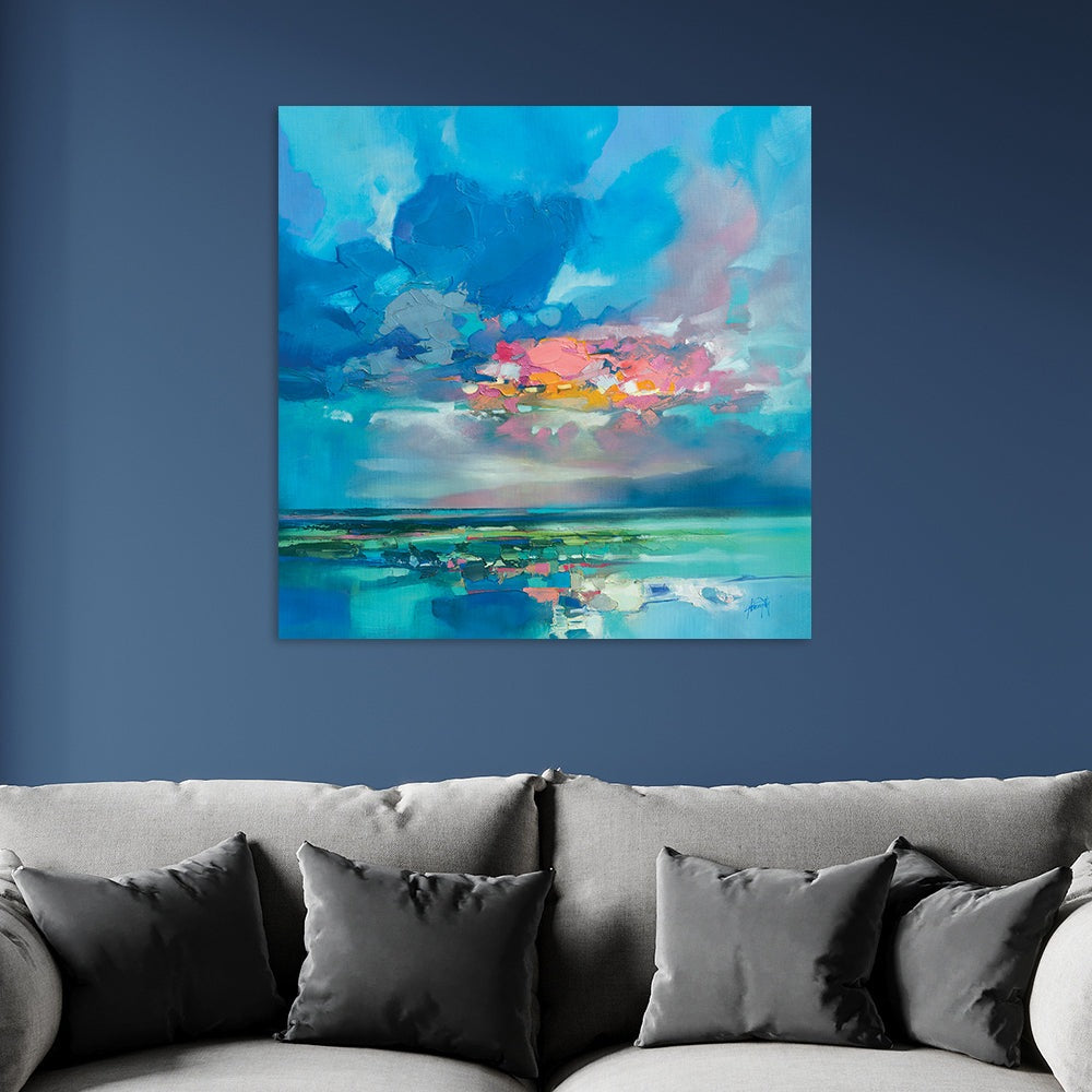 Product photograph of Scott Naismith Arran Blue Canvas - 85 X 85 from Olivia's.