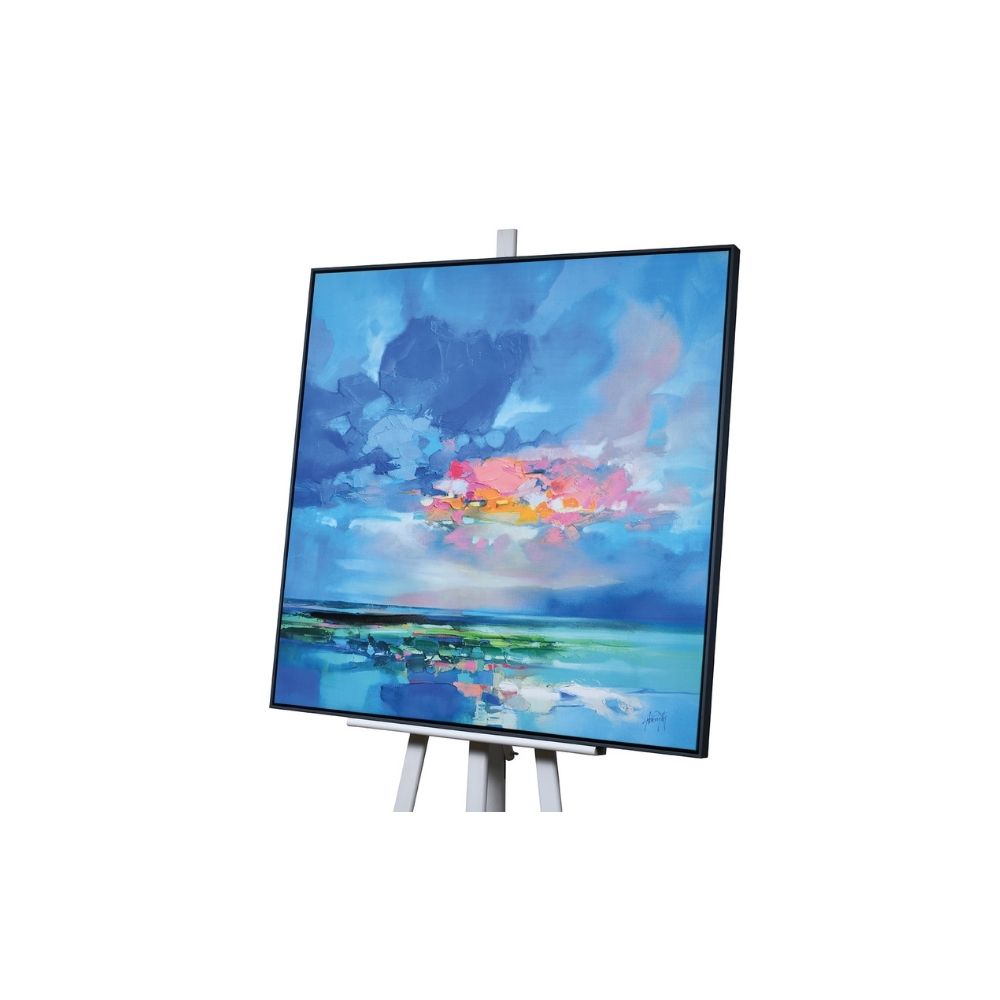 Product photograph of Scott Naismith Arran Blue Capped Framed Canvas With Hand Paint - 85 X 85 from Olivia's