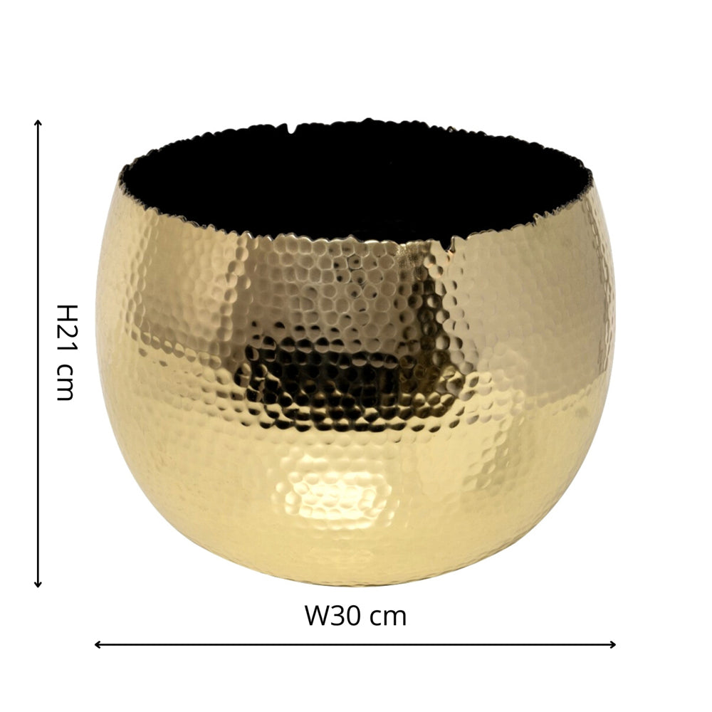 Product photograph of Ivyline Hammered Bowl In Black Gold Outlet from Olivia's.