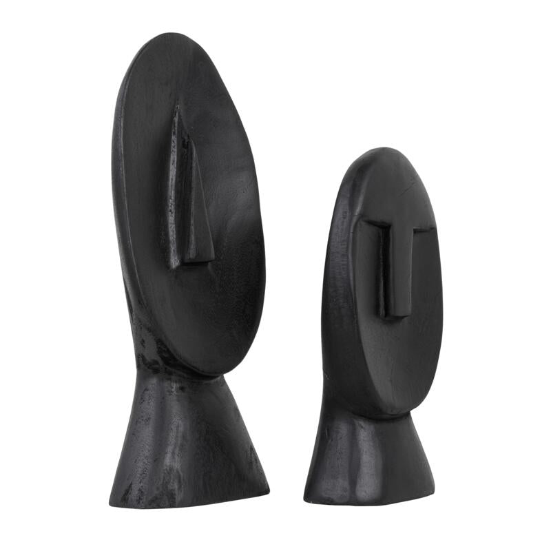 Product photograph of Must Living Set Of 2 Nosy Statue In Black from Olivia's