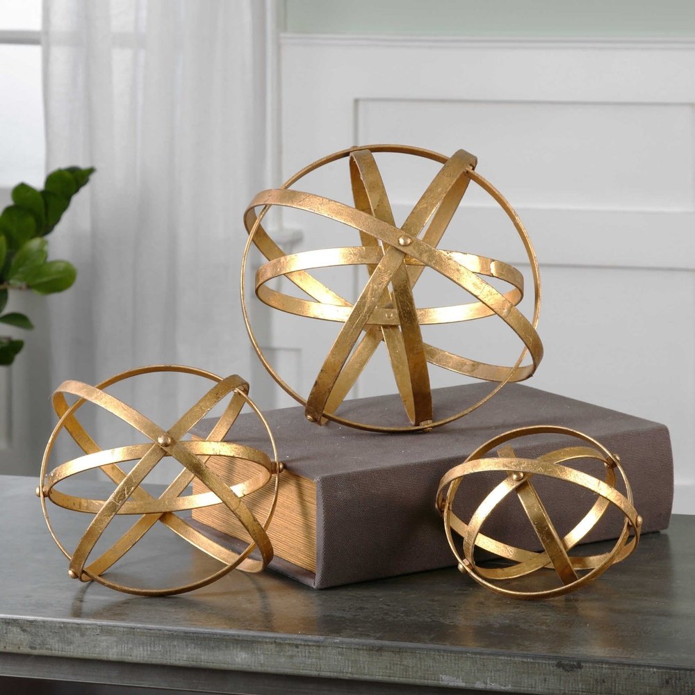 Product photograph of Uttermost Stetson Gold Spheres - Set Of 3 from Olivia's.