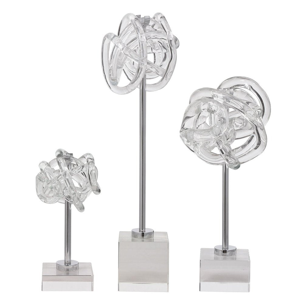 Product photograph of Uttermost Neuron Glass Table Top Sculptures - Set Of 3 from Olivia's.