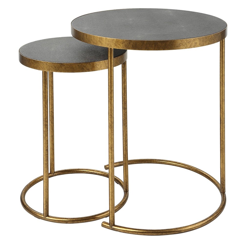 Product photograph of Uttermost Aragon Brass Nesting Tables - Set Of 2 from Olivia's.