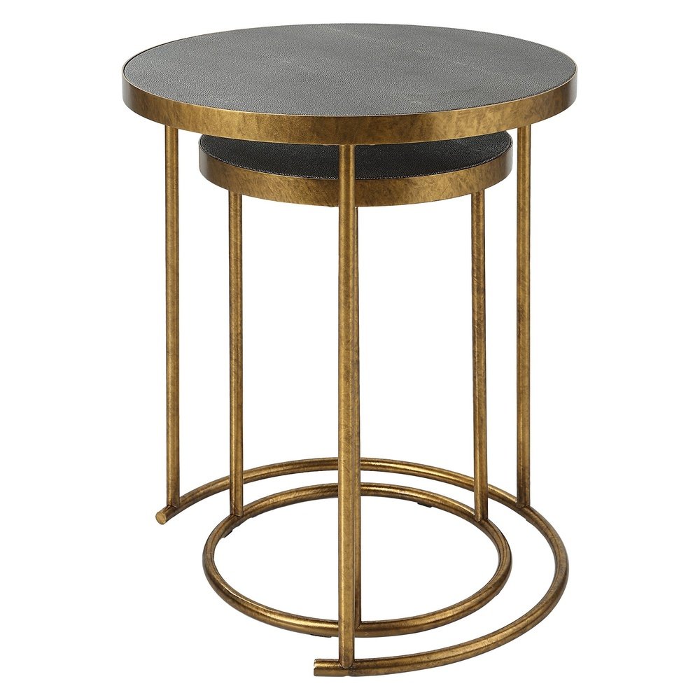 Product photograph of Uttermost Aragon Brass Nesting Tables - Set Of 2 from Olivia's.