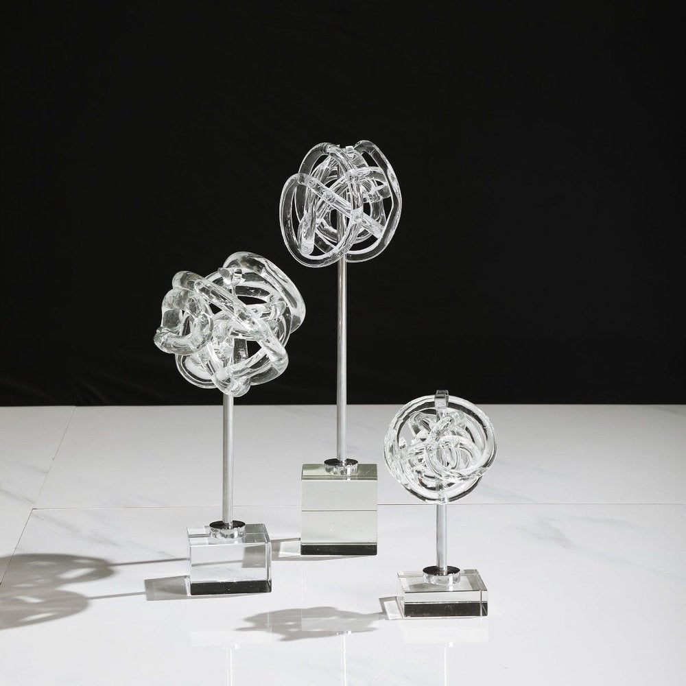 Product photograph of Uttermost Neuron Glass Table Top Sculptures - Set Of 3 from Olivia's.