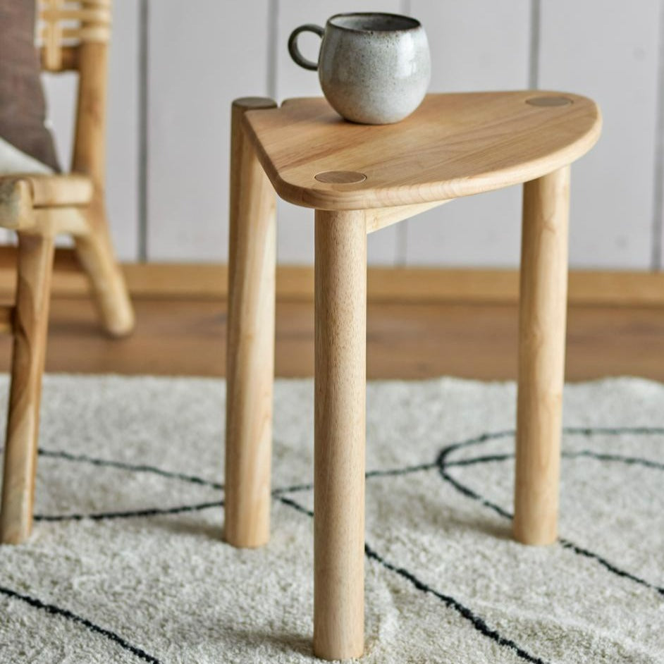 Product photograph of Bloomingville Kassia Side Table In Natural Rubberwood from Olivia's.