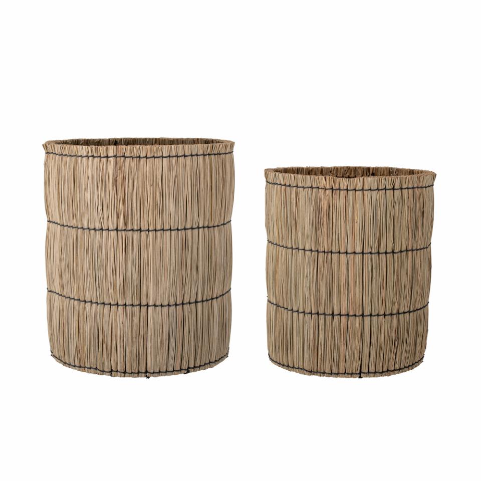 Product photograph of Bloomingville Outdoor Elit Set Of 2 Mendong Grass Baskets In Natural from Olivia's