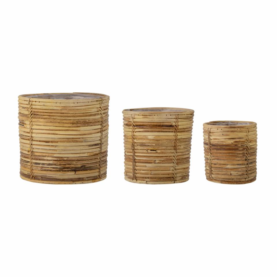 Product photograph of Bloomingville Outdoor Linoa Set Of 3 Rattan Baskets In Natural from Olivia's