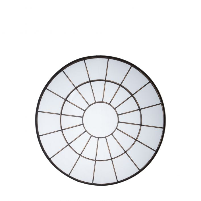 Product photograph of Gallery Interiors Battersea Industrial Round Window Pane Mirror from Olivia's