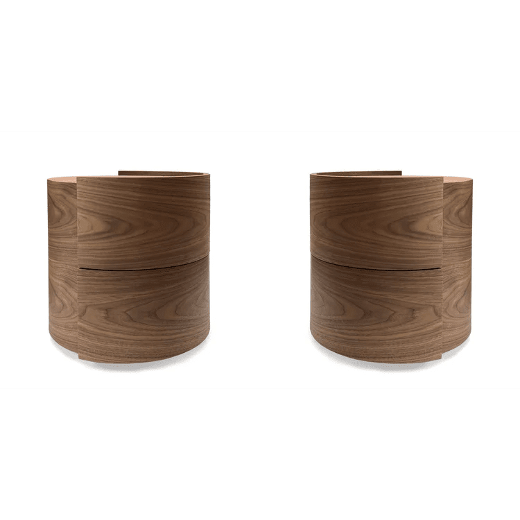 Product photograph of Tommy Franks Tavamo Pair Of Bedside Tables In Walnut from Olivia's