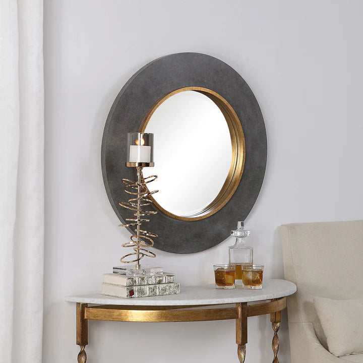 Product photograph of Mindy Brownes Saul Round Mirror from Olivia's.