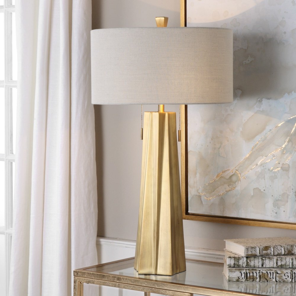 Product photograph of Uttermost Maris Gold Table Lamp from Olivia's.